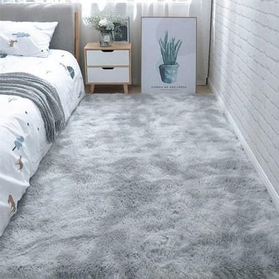 Tapijt Slaapkamer Bedtapijt Pluche Woonkamer Volledige Vloermat Meisje Ins Kamer Vuil Tapijt Bankkleed Warm Groot Kussen 80*200cm lichtgrijze kleur