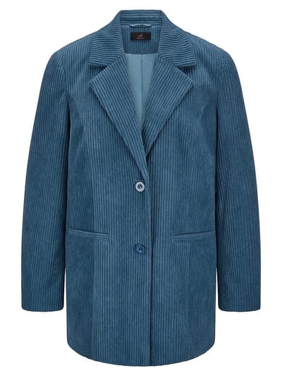 Cordblazer reverskraag Van Emilia Lay blauw