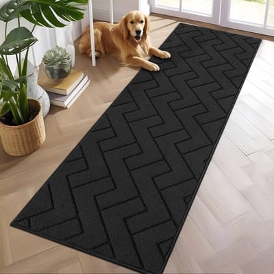 La'Moussawi ® Extra Lange Wasbare Deurmat voor Binnen en Buiten, Waterdicht en Antislip, Donkergrijs