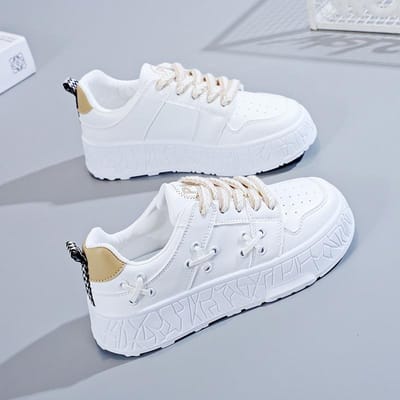 Herfst Nieuwe Kleine Witte Schoenen Dames Koreaanse Versie Alles-match Student Hardlopen Sport Casual Skate Schoenen Dames 40 white