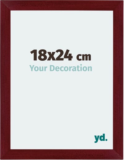 Your Decoration - Fotolijst 18x24 cm - MDF - Wijnrood Geveegd - Mura