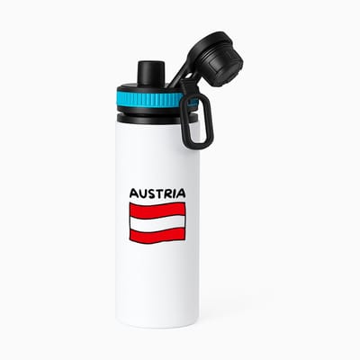 Hacebo® - Austria vlag waterfles met draaidop blauw - Oostenrijk - reizigers - toerist - verjaardagscadeau - souvenir - vakantie - water fles - 850ML