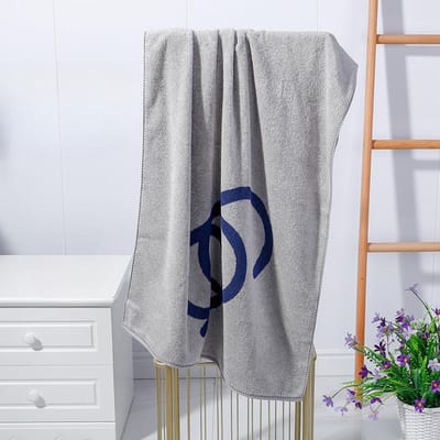 Serviette de bain en pur coton plus grande Serviette de bain ménagère en coton évacuant l'humidité Serviette de bain pour adulte 100% coton Serviette de bain à séchage rapide 140*70 gray
