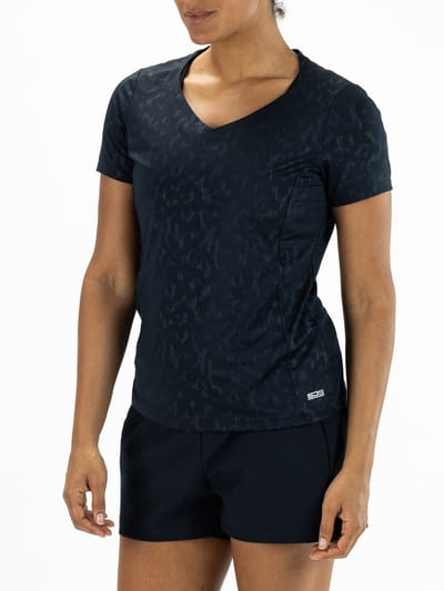 Sjeng Sports IRINI - Maat: XS Blauw - Tennis Shirt Vrouwen - Sportshirt - 87% polyester, 13% elastaan