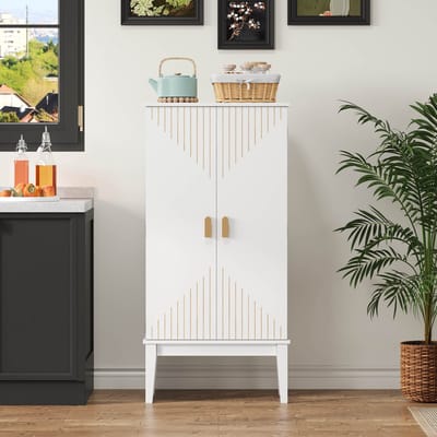 Keukenkast - 120x59x30 cm - Met 2 Deuren en Deurvakken - Ruime Opbergruimte - Hout - Zonder Kleur