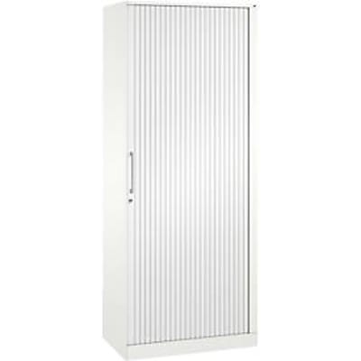 Roldeurkast ASISTO C 3000, 5 ordnerhoogten, B 800 mm, wit/wit