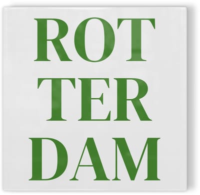 Tegeltje Rotterdam - wit groen - tegeltje stad - tegeltje met tekst