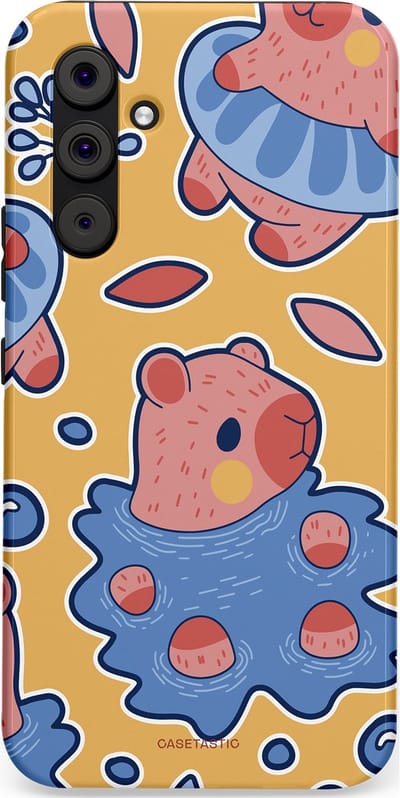 Casetastic Hoesje Geschikt voor Samsung A54 (5G) - Stijlvolle Beschermende Duo-layer Case - Capibara plons