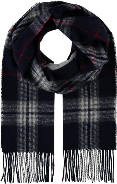 FRAAS Sjaal Cashmink® Scarf with FRAAS Plaid Navy Blauw Veelkleurig