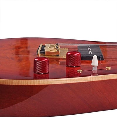 Gitaarbedieningsknoppen - Toon - Volume - Metalen Dome - Elektrische Gitaar Bas - Vervangingsdelen - 3 Stuks - Rood.