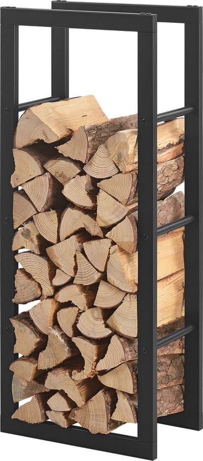 Stalen brandhoutrek houtopslag zwart voor ca. 0,1 m³ hout