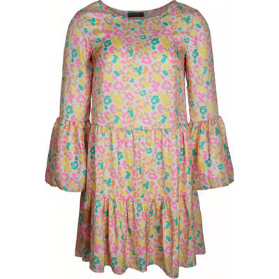 Mucho Gusto Dress San Rafael Leopard Multicolor Maat: XS | Mini Jurken Outlet | Dames | Oranje