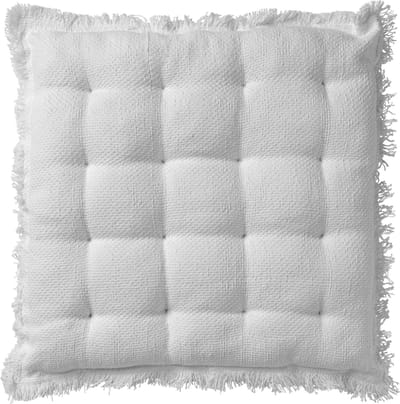 Dutch Decor - BURTO - stoelkussen 40x40 cm - gewassen katoen - Snow White - wit - Zitkussen