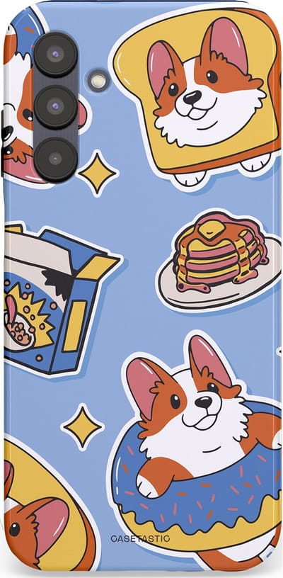 Casetastic Hoesje Geschikt voor Samsung A25 - Stijlvolle Beschermende Duo-layer Case - Hondenfeest Ontbijt
