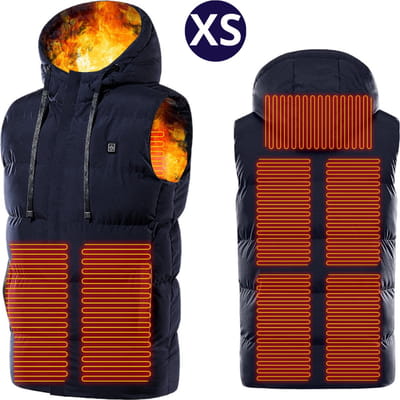 Bovista Verwarmde Bodywarmer - Heated Vest - Elektrische Bodywarmer - Met Capuchon - Water Afstotend- Oplaadbaar - Unisex - Maat XS - Blauw