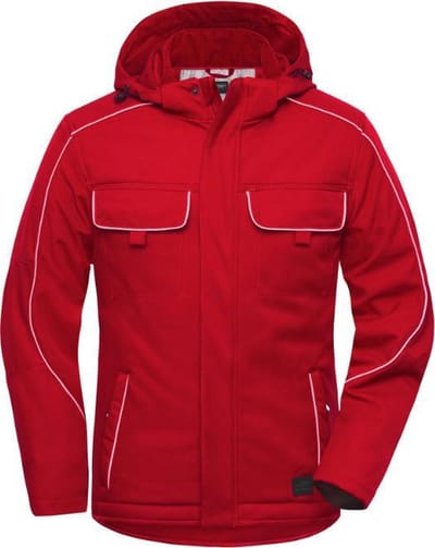 James & Nicholson Solid softshell winterjack JN886 - Rood - S