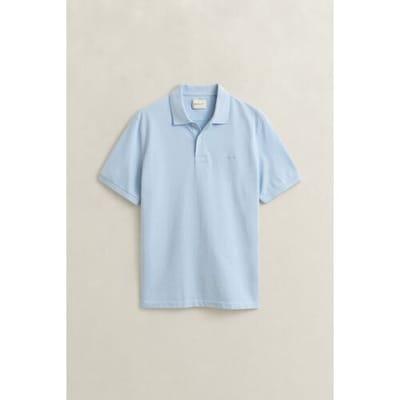 Gant Polo 2-Tone Short Sleeve Cotton Sky Blue / male