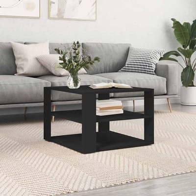 vidaXL - Salontafel - 58x58x40 - cm - bewerkt - hout - zwart
