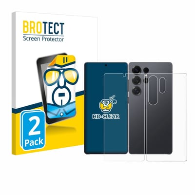 BROTECT - Screenprotector voor Samsung Galaxy S25 Ultra (Voor+Achter) - Folie Beschermfolie transparant 2 Stuks