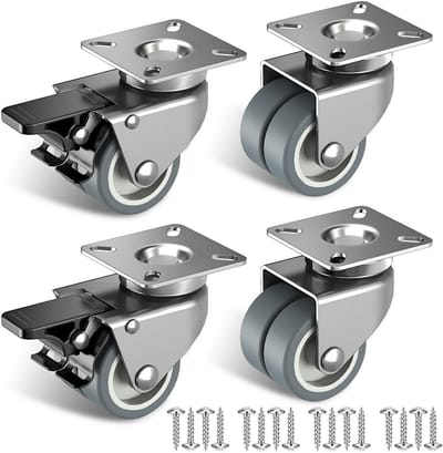 Zware Meubelwielen 50 mm met Veiligheidsrem - Set van 4 voor Strandstoelen
