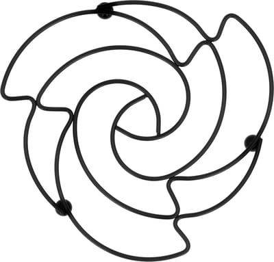 Krumble Pannenonderzetter - Rond - onderzetters - Panbeschermers - Pan accessoires - Tafelbeschermer - Metaal - Zwart - 18 cm (d)