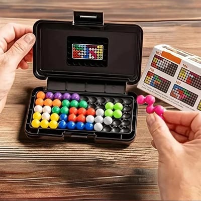 120 Uitdagingen IQ 3D Puzzel Bordspel Klassieke Piramide Plaat Parel Logische Geest Voor Kinderen Piramide Kralen Montessori Speelgoed Geschenken brown