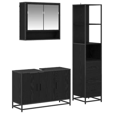 vidaXL - Badkamermeubel - Set - 3 - st - Oud - Hout - 90 - x - 33 - x - 60 - cm - Bewerkt - hout