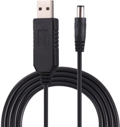 12V USB naar DC Power supply - voedingskabel - 1M - voeding - 5V naar 12V booster adapter kabel - universeel - zwart