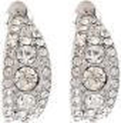 Behave - Oorsteker romantische maanvorm met steentjes - Zilverkleurig en elegant