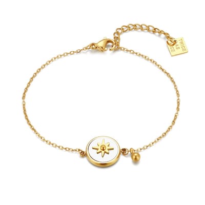 Twice As Nice Armband in edelstaal, ster Goudkleurig 16cm+3cm