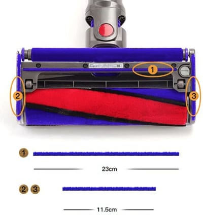Viltstrips geschikt voor Dyson - 3 strips geschikt voor borstel van Dyson V7, V8,V10, en V11