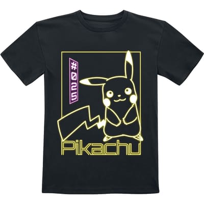 Pokémon - Gaming T-shirt voor kinderen - Kids - Pikachu Neon - voor Kinderen - zwart