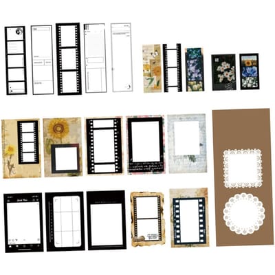 85 Vel Scrapbook Stickers Retro Zelfklevend Verschillende Patronen Vintage Stickers voor Journaling Scrapbook black