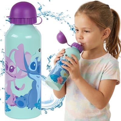 DISNEY Stitch Aluminium waterfles met drinktuit, fles voor meisjes 500ml