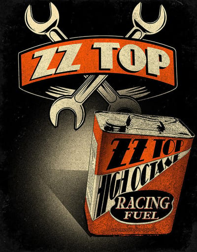 ZZTop High Octane.  Metalen wandbord 31,5 x 40,5 cm.