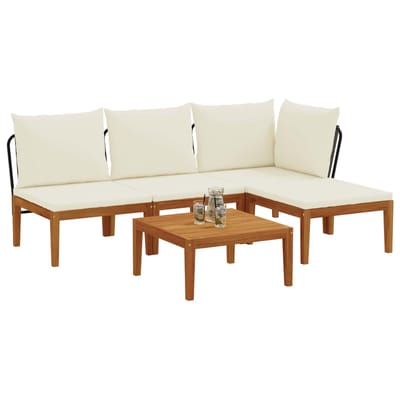 vidaXL - 5 - st - Massief - acaciahout - & - touw - Naturel