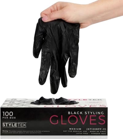 Styletek - Vinyl Zwarte Handschoenen Poeder- & Latexvrij - 100st
