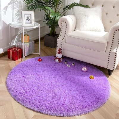HEZIVO® Vloerkleed Babykamer - Kindertapijt Kinderkamer - Tapijt Hoogpolig - 100cm - Paars