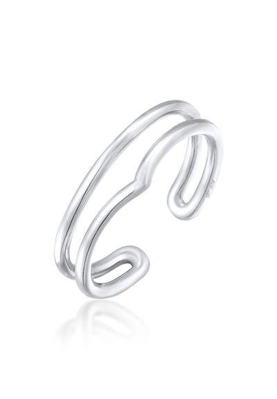 Elli - Ring - Dames Wikkel open V vorm Geo in 925 sterling zilver - Dames