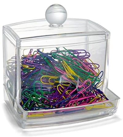 Zelfdoseerbare Papercliphouder met 250 Kleuren Paperclips - Transparant