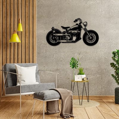 Metalen Wanddecoratie Motor – 3D Wandkunst – 70 x 30 cm
