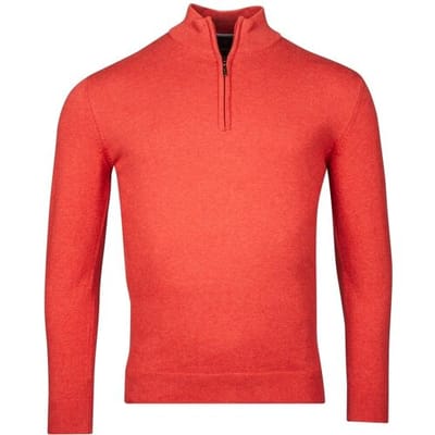 Baileys Trui Half Zip Single Knit Near Uni Color Coral Melange / male