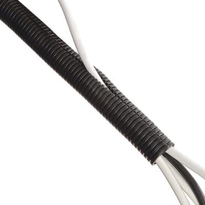 kabelbuis, flexibele kabelbeheeroplossing voor het organiseren van kabels van tv‘s, pc‘s en gameconsoles, kabels afdekken, kabelmanagement 1,1 meter lengte x 32 mm buitendiameter - zwart