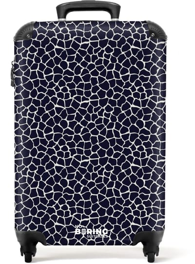 NoBoringSuitcases.com - Koffer - Dieren print giraf blauw - Past binnen 55x40x20 cm en 55x35x25 cm - Trolley handbagage - Valiezen met wieltjes volwassenen - Reiskoffer op wielen - Rolkoffer lichtgewicht