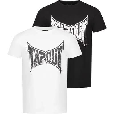 Tapout Amboyn Herren T-Shirt normale Passform Doppelpack Black/White-L
