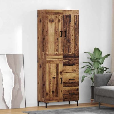 vidaXL - Highboard - 2 - st - Oud - Hout - 69,5 - x - 34 - x - 180 - cm - Bewerkt - hout