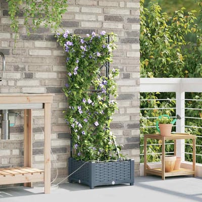 vidaXL - Plantenbak - Lichtgrijs - 40 - x - 40 - x - 126 - cm - PP