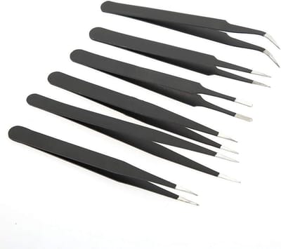 Roestvrijstalen Pincet Set - Precisie Pincetten Antistatisch - Elektronica Reparatie - Ultrafijne Tip - 12-135 Cm - Zilver
