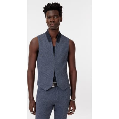 John Varvatos Shawl Collar H B Closure Vest Lake Blue Maat: 54 | Kostuumbroeken Outlet | Heren | Blauw