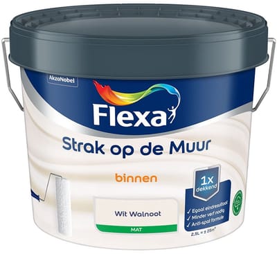 Flexa - Strak Op De Muur Binnen Mat - Wit Walnoot - Mengverf - 2,5 L